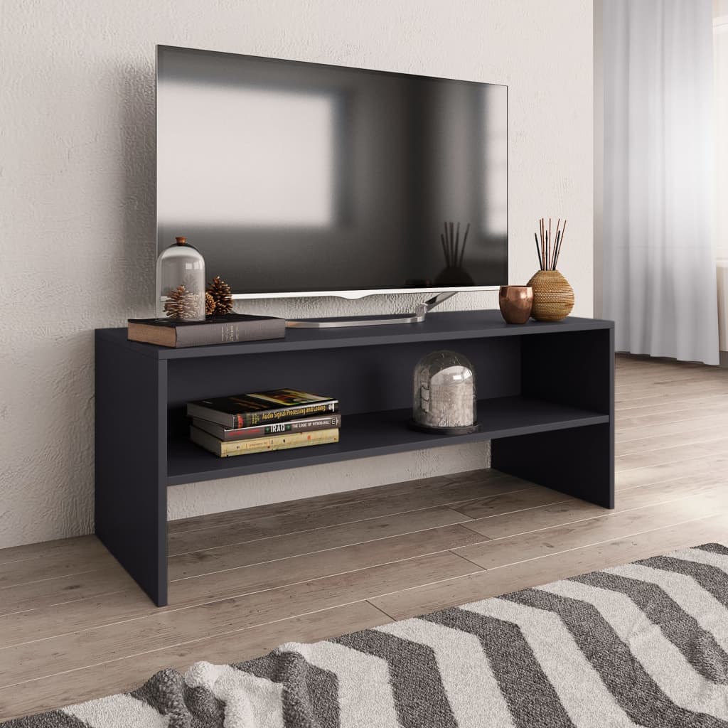vidaXL Mueble para TV madera contrachapada gris 100x40x40 cm