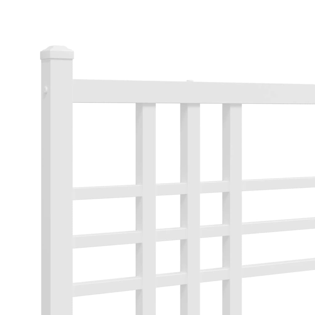 vidaXL Estructura de cama de metal con cabecero blanco 90x190 cm
