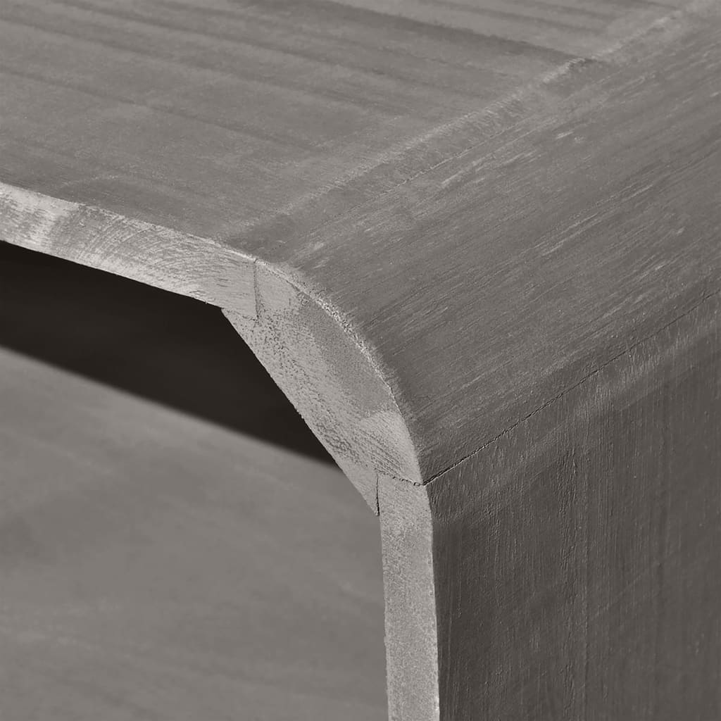 vidaXL Mesa de centro de madera maciza Paulownia gris 90x55,5x38,5 cm