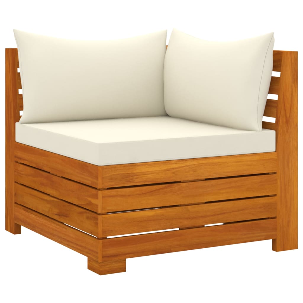 vidaXL Muebles de jardín 5 piezas con cojines madera maciza de acacia