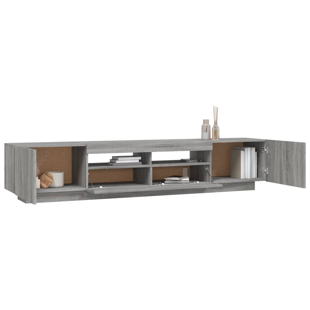 vidaXL Set muebles TV con LEDs 2 pzas madera contrachapada gris Sonoma