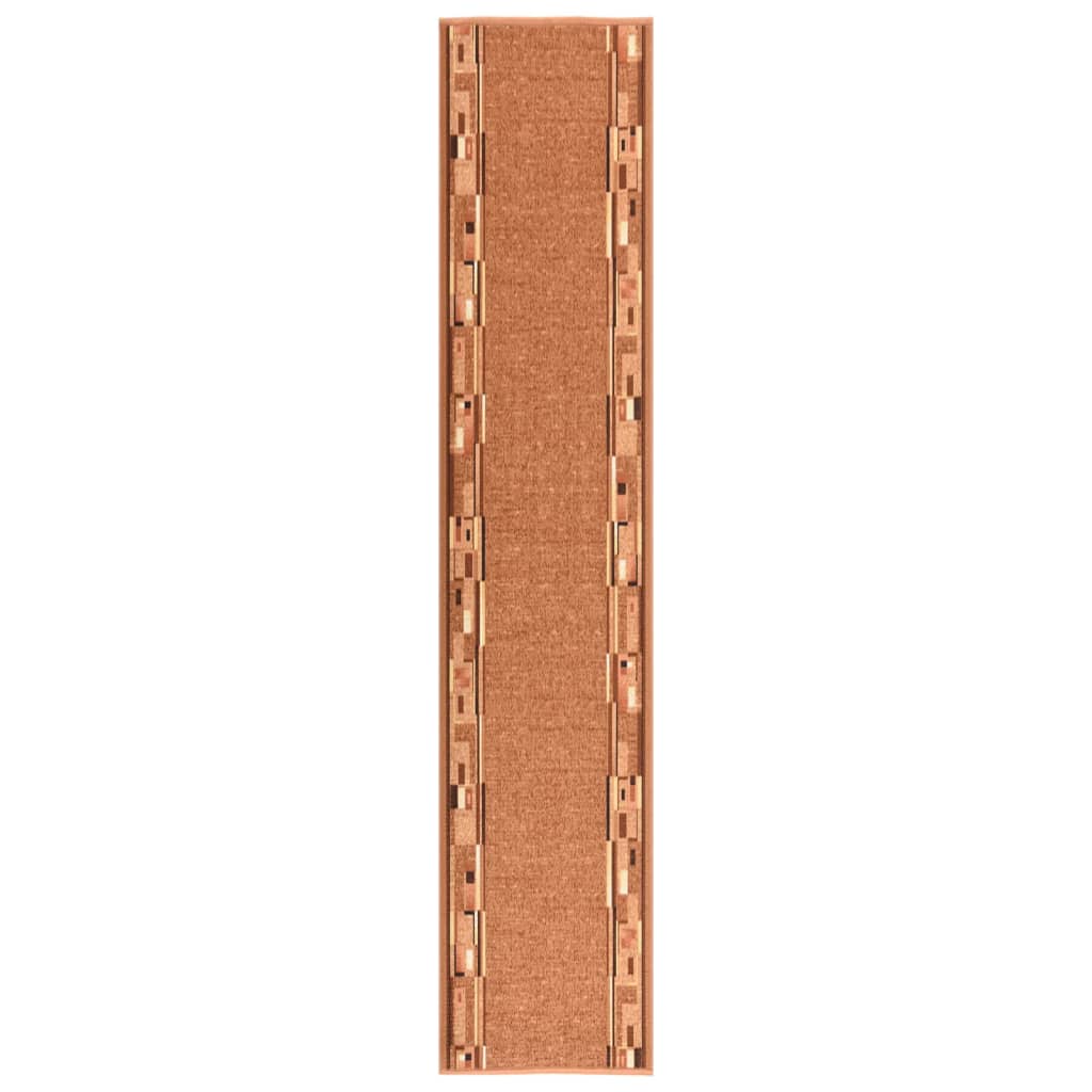 vidaXL Alfombra de pasillo antideslizante marrón 67x350 cm