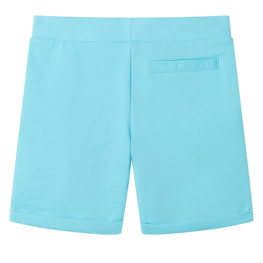 Pantalones cortos infantiles con cordón color aguamarina 92