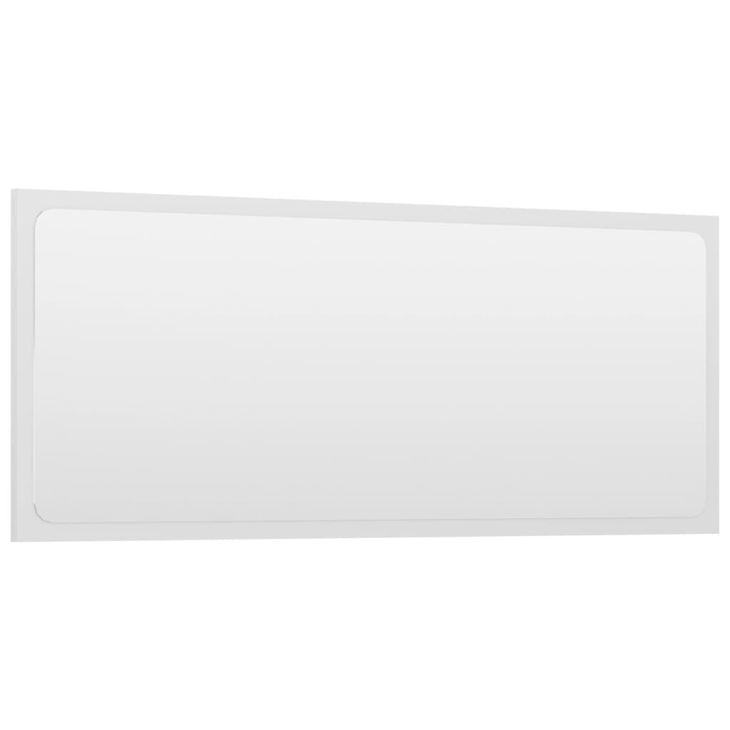 vidaXL Espejo de baño madera contrachapada blanco brillo 90x1,5x37 cm