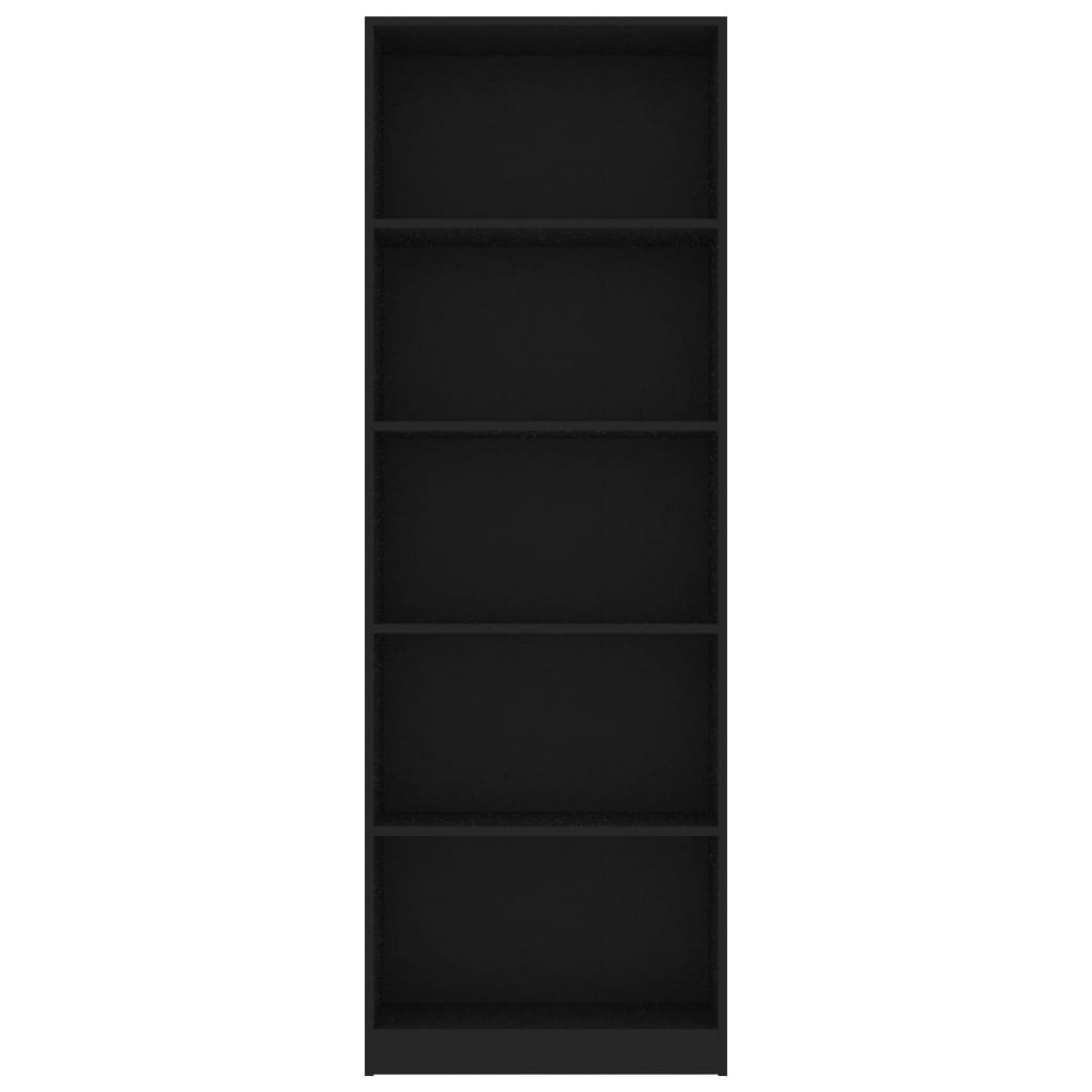 vidaXL Estantería de 5 niveles madera contrachapada negra 60x24x175 cm