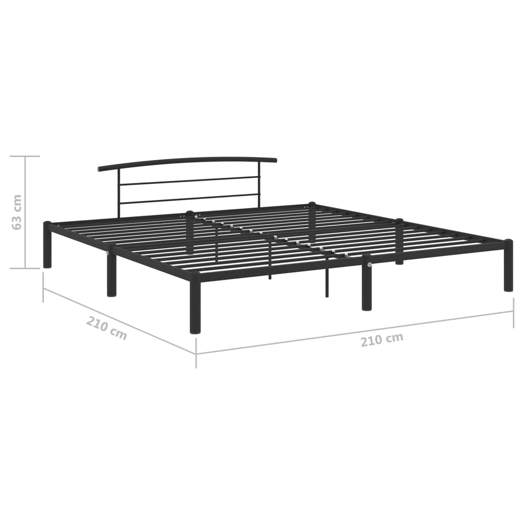 vidaXL Estructura de cama de metal negro 200x200 cm