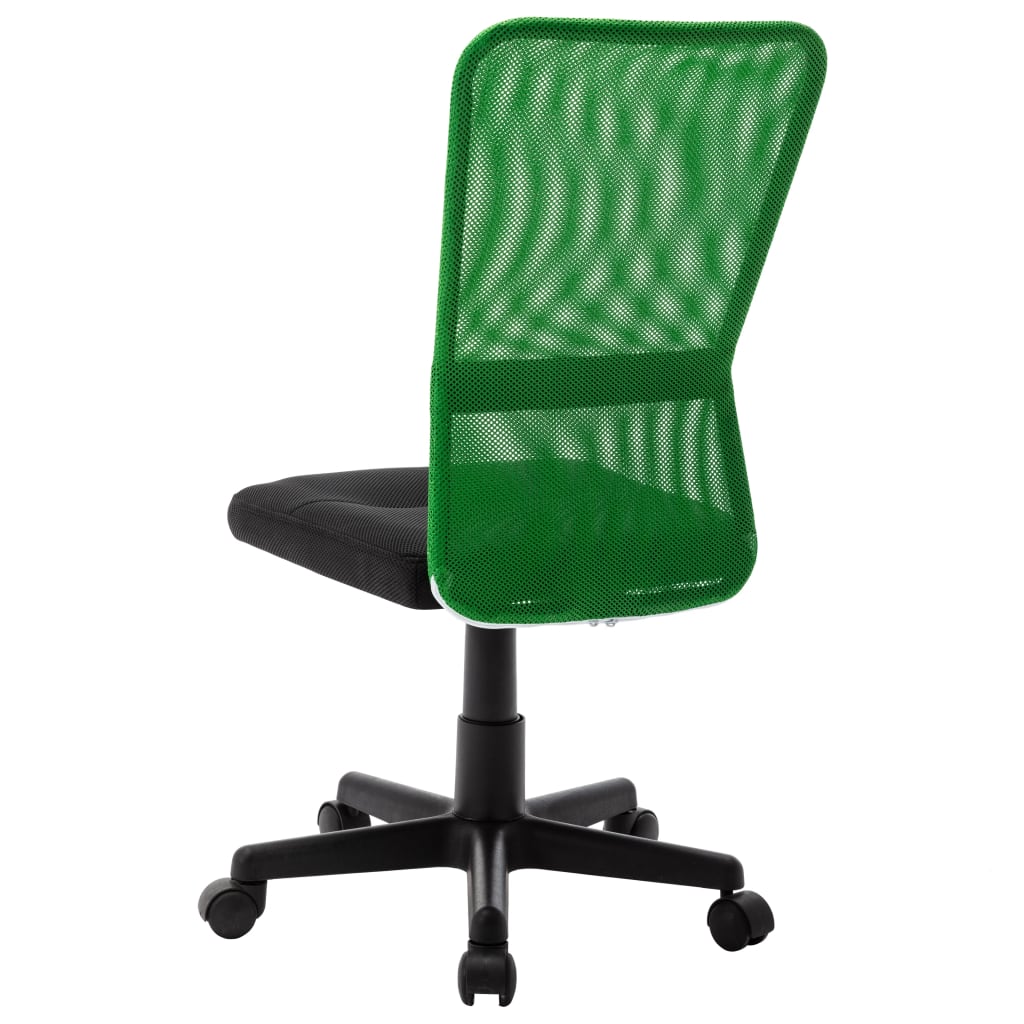 vidaXL Silla de oficina de tela de malla negra y verde 44x52x100 cm