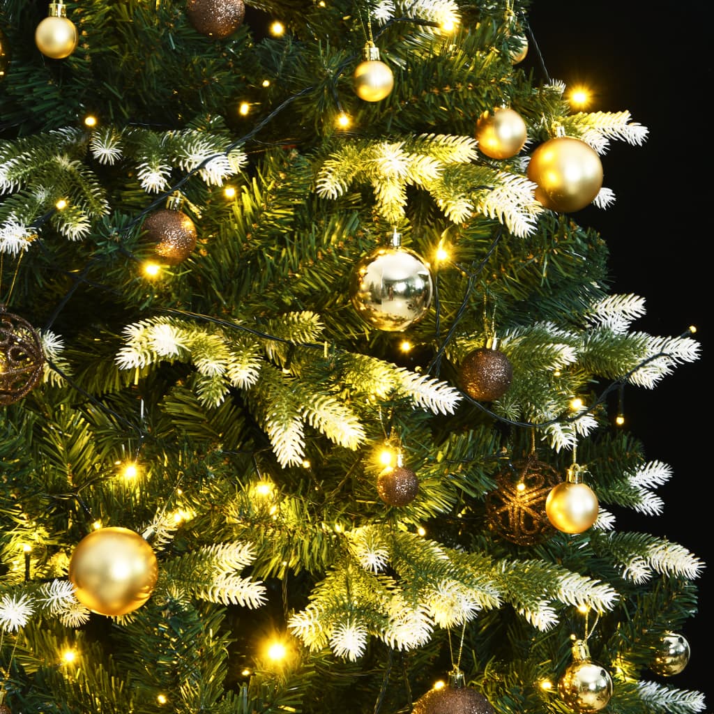 vidaXL Árbol de Navidad artificial con bisagras 300 LED y bolas 240 cm