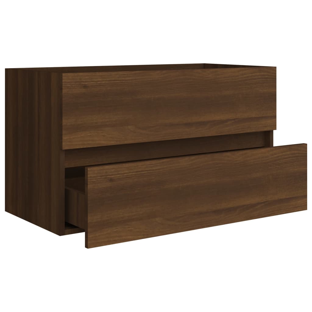 vidaXL Mueble de lavabo madera de ingeniería roble marrón 80x38,5x45cm