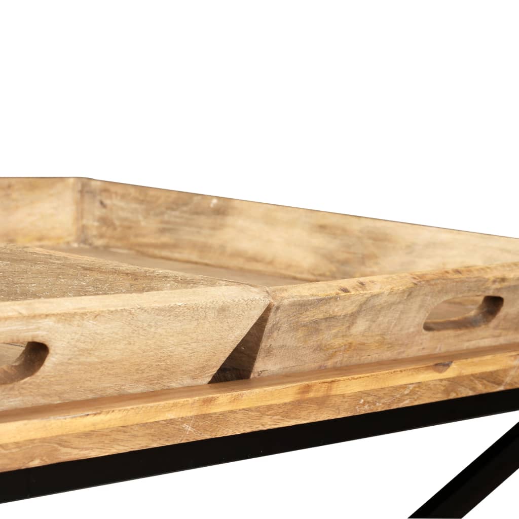 vidaXL Mesa de centro de madera de mango maciza 110x55x42 cm