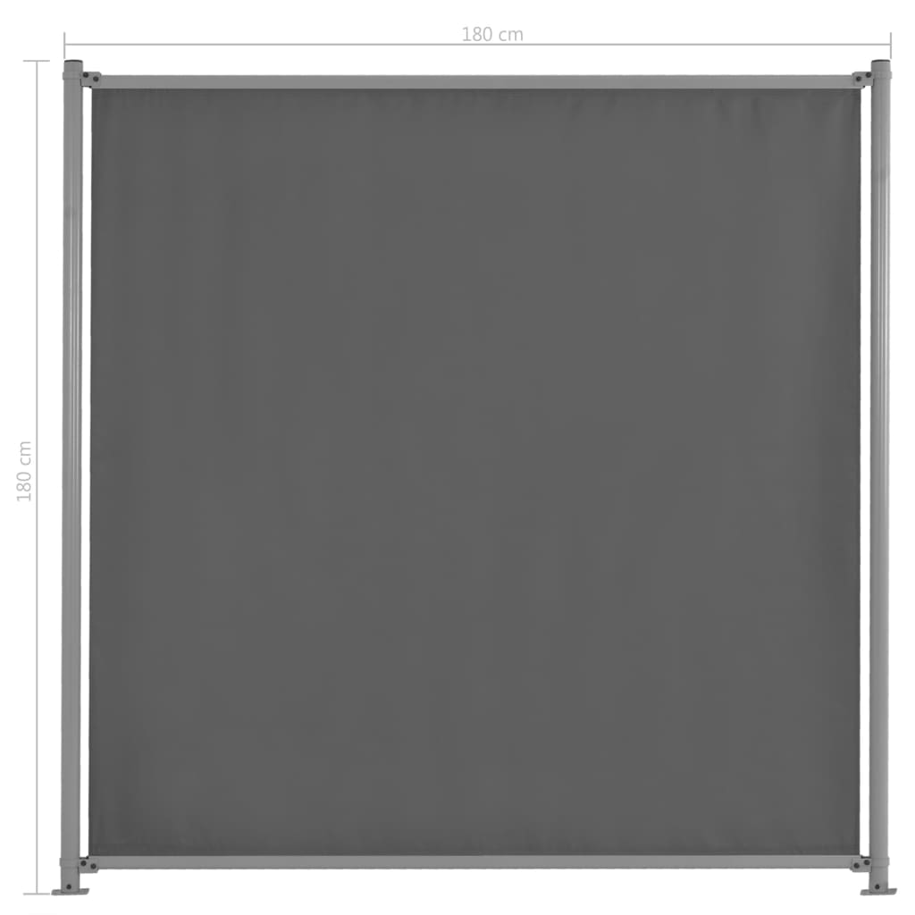 vidaXL Panel de valla con 2 postes de tela 180x180 cm gris antracita