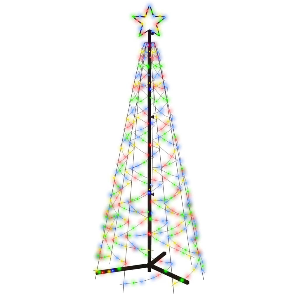 vidaXL Árbol de Navidad cónico 200 LED de colores 70x180 cm