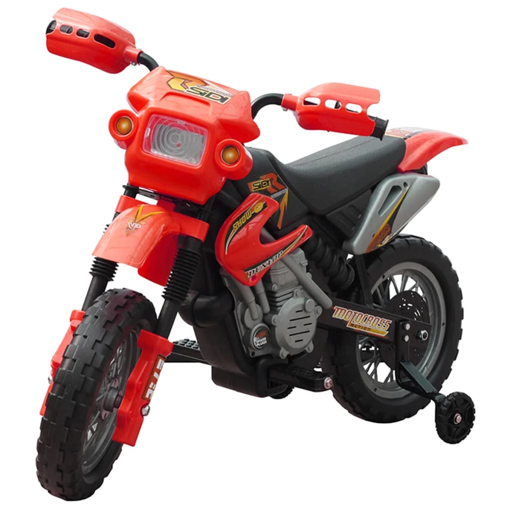vidaXL Motocicleta para niños rojo y negro