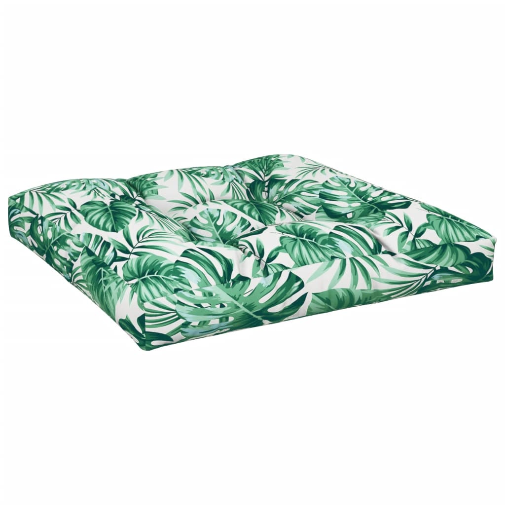vidaXL Cojín para sofá de palés estampado de hojas 70x70x12 cm