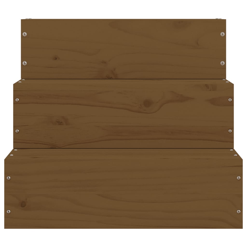 vidaXL Escalera mascotas madera maciza pino marrón miel 40x37,5x35 cm