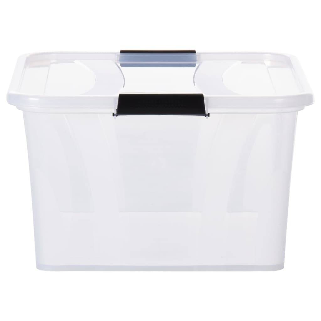 vidaXL Cajas de almacenamiento con tapa 2 unidades transparente 32 L
