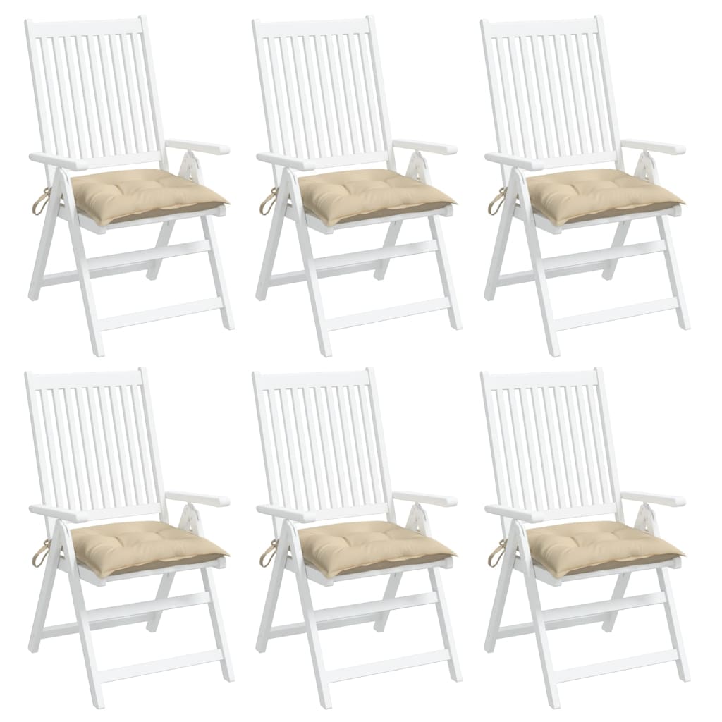 vidaXL Cojines de silla de jardín 6 uds tela Oxford beige 50x50x7 cm