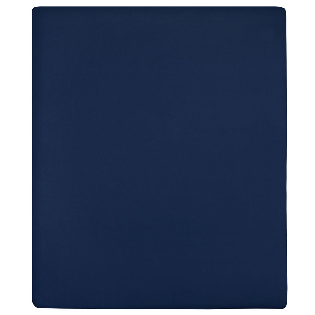 vidaXL Sábana bajera jersey algodón azul marino 140x200 cm