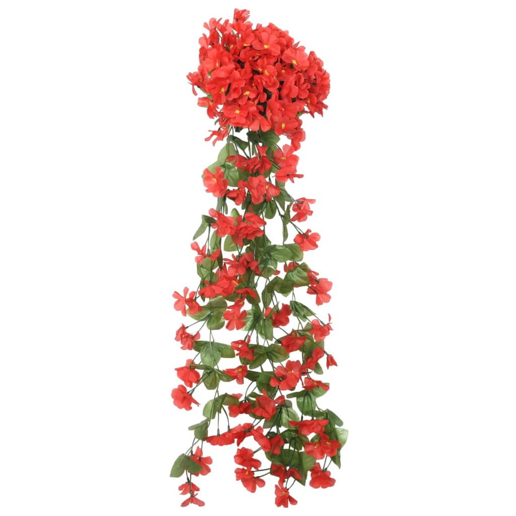vidaXL Guirnaldas de flores artificiales 3 uds rojo 85 cm