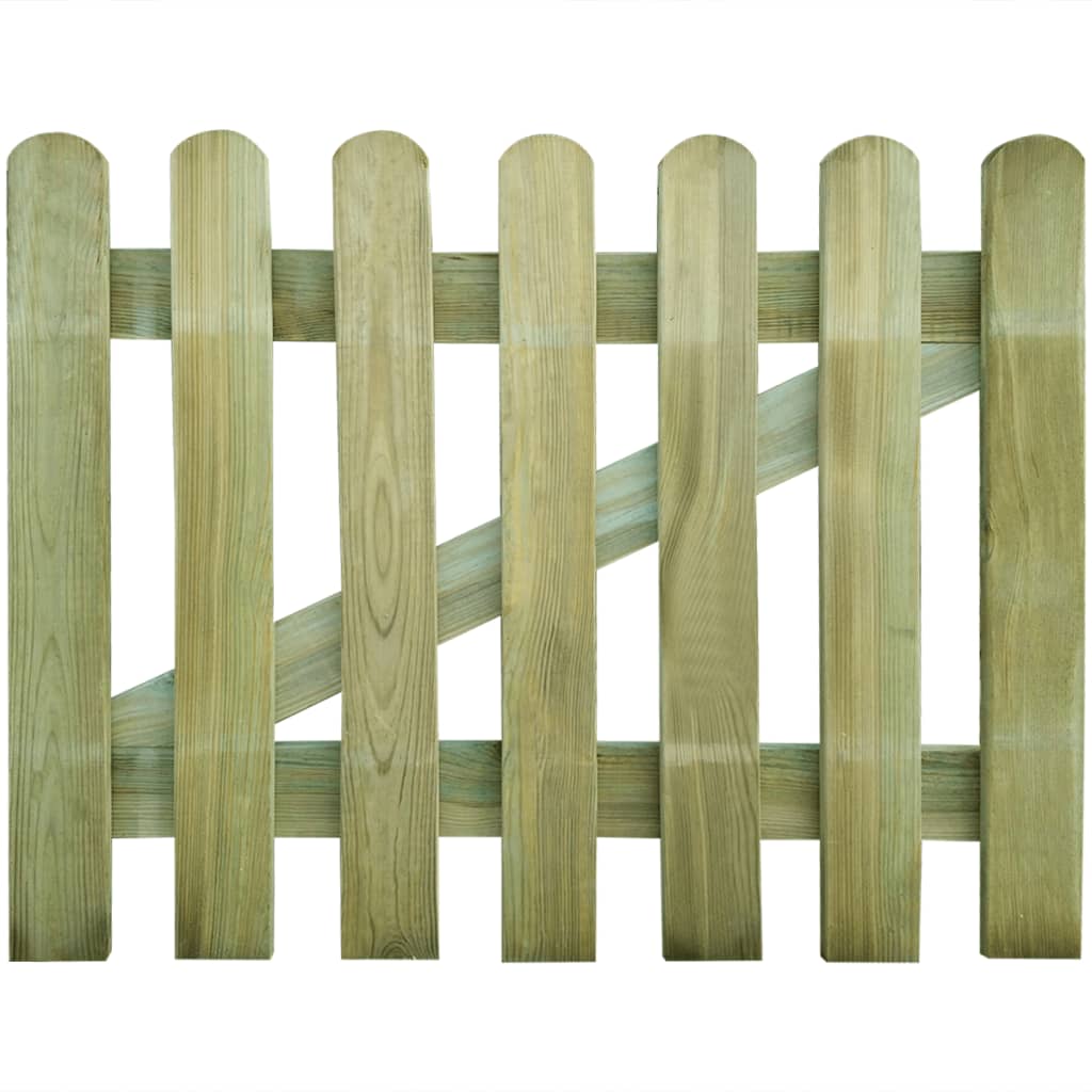 vidaXL Puerta de valla de jardín de madera 100x80 cm