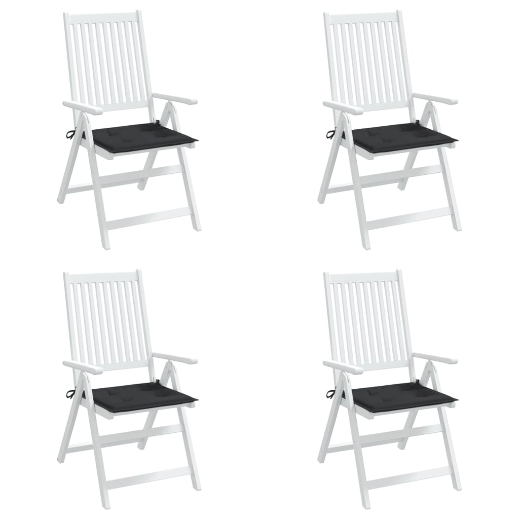 vidaXL Cojines para sillas de jardín 4 unidades negro 40x40x4 cm