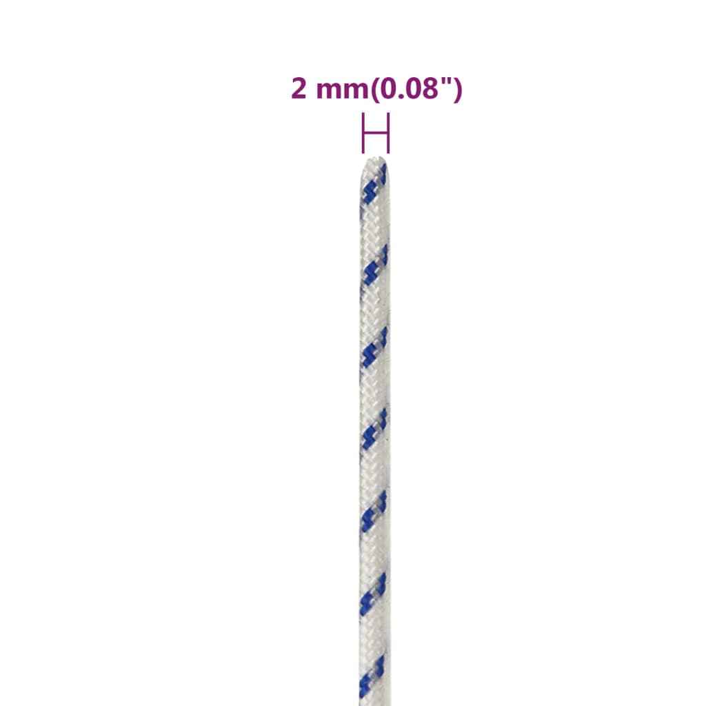 vidaXL Cuerda de barco polipropileno blanco 2 mm 25 m