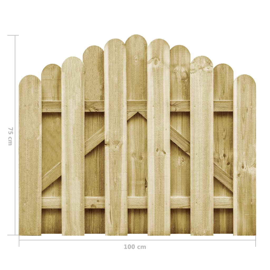 vidaXL Puerta de jardín madera de pino impregnada 100x75 cm