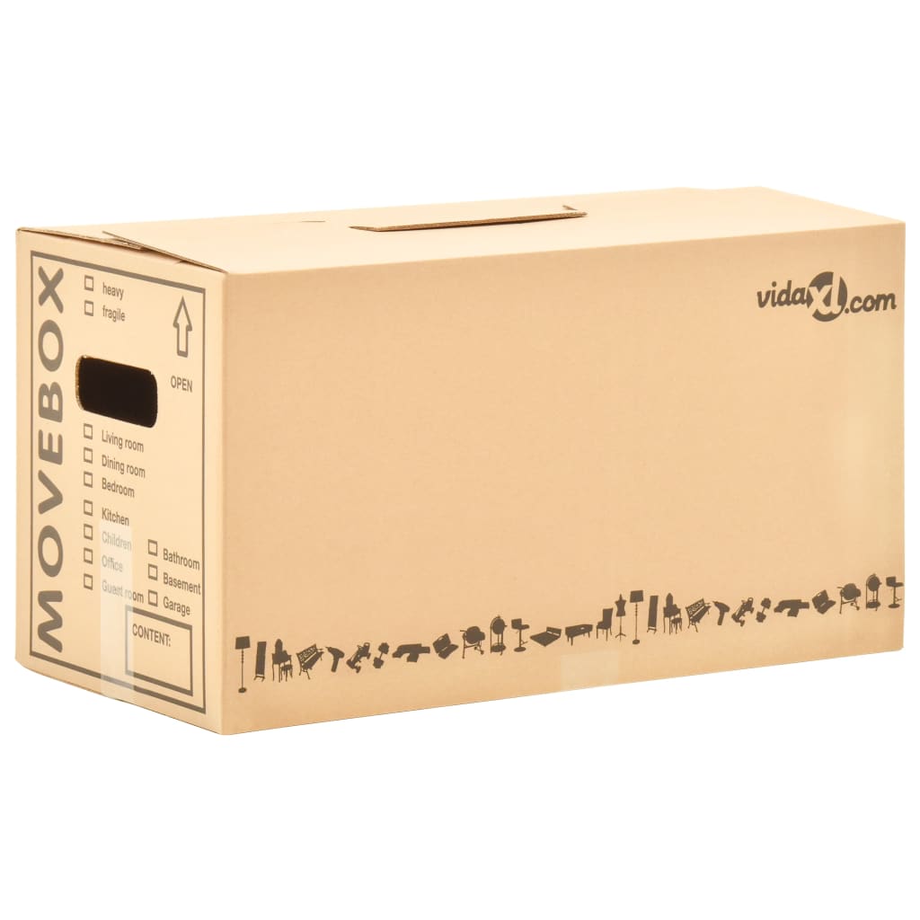 vidaXL Cajas de mudanza 80 unidades cartón XXL 60x33x34 cm
