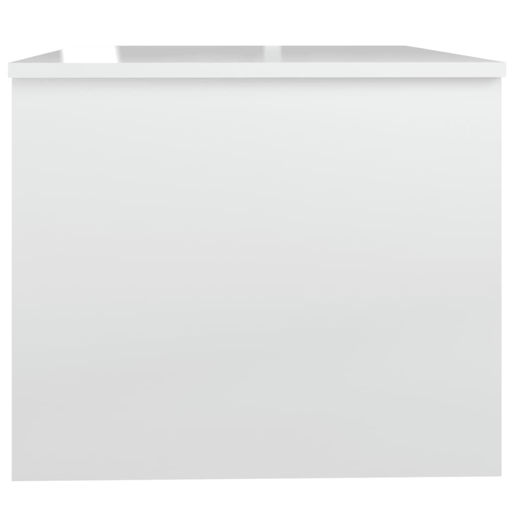 vidaXL Mesa de centro contrachapada blanco brillo 80x50,5x42,5 cm