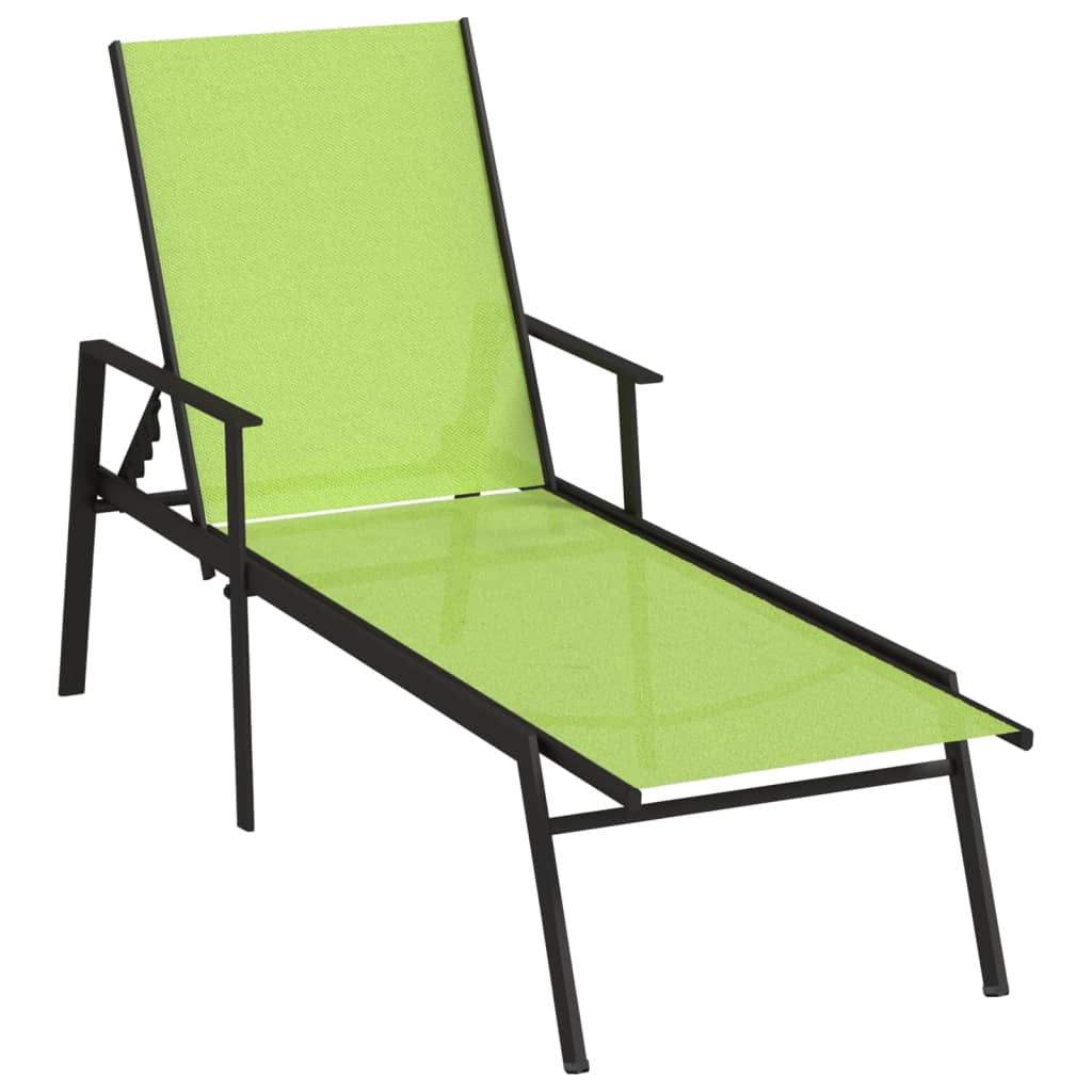 vidaXL Tumbona de acero y tela textilene verde
