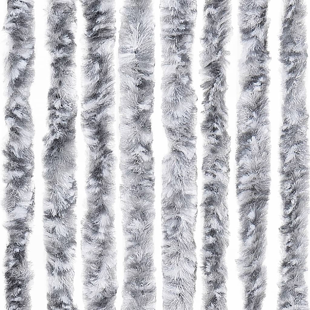 vidaXL Cortina mosquitera de chenilla blanca y gris 56x185 cm