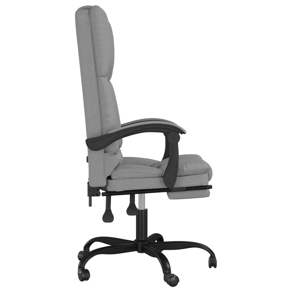 vidaXL Silla de oficina reclinable con masaje de tela gris claro