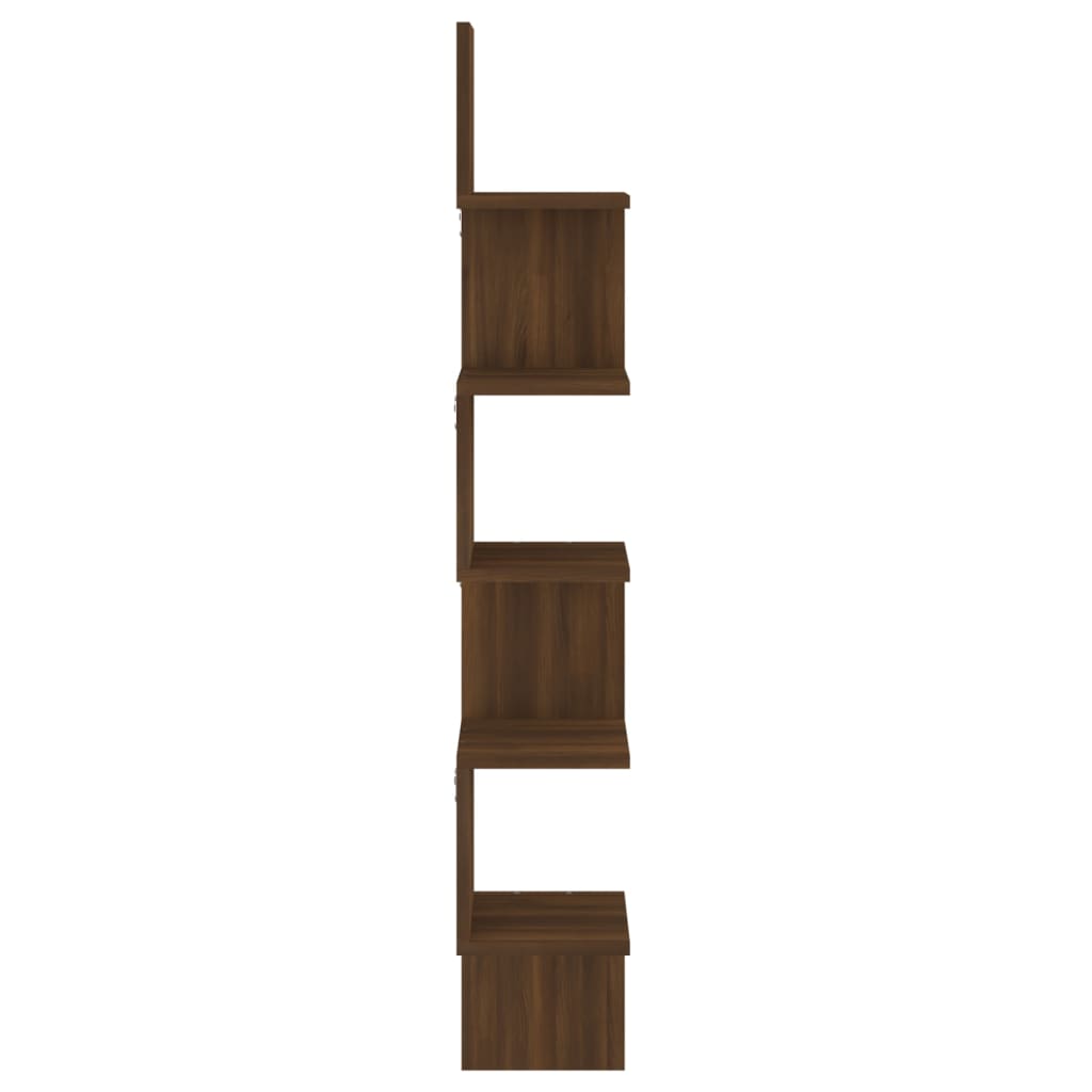 vidaXL Estantería esquina pared madera roble marrón 20x20x127,5 cm