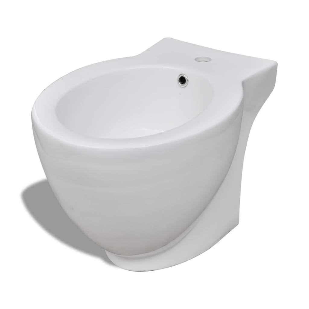 vidaXL Juego de váter WC y bidé de cerámica blanco