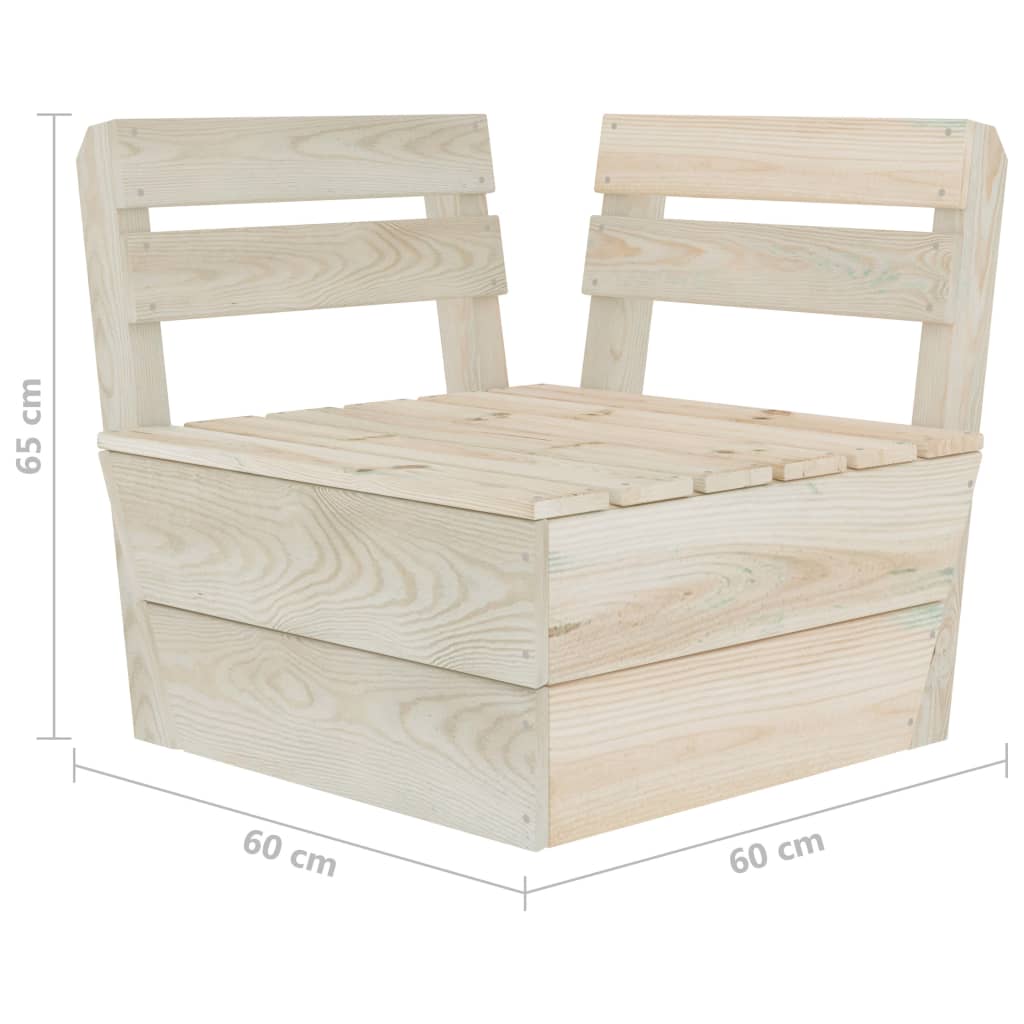 vidaXL Muebles de palets para jardín 6 pzas madera de abeto impregnada