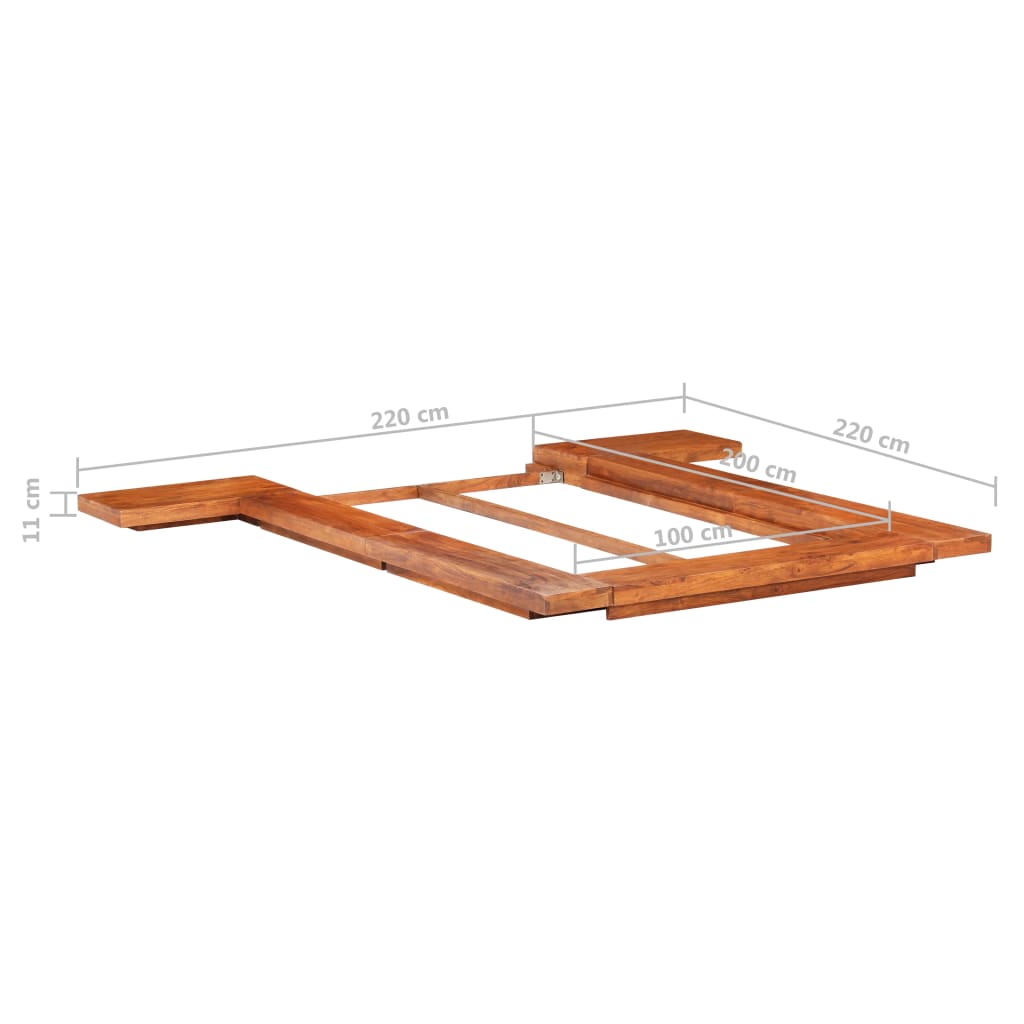 vidaXL Estructura para futón japonés madera maciza de acacia 100x200 cm