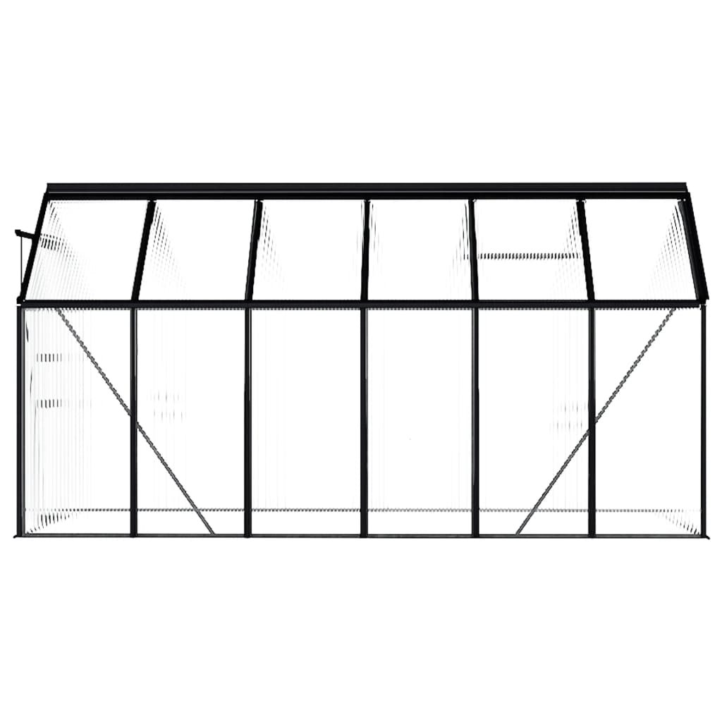 vidaXL Invernadero de aluminio gris antracita 7,03 m²