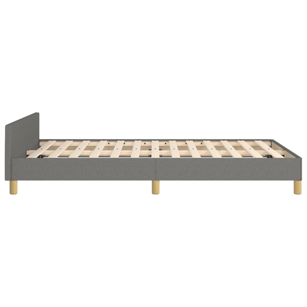 vidaXL Estructura de cama con cabecero de tela gris oscuro 120x200 cm