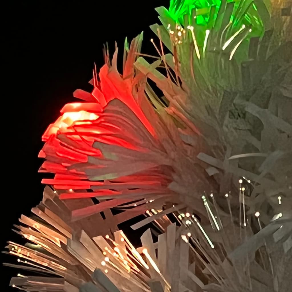 vidaXL Árbol de Navidad artificial con luces fibra óptica blanco 64 cm