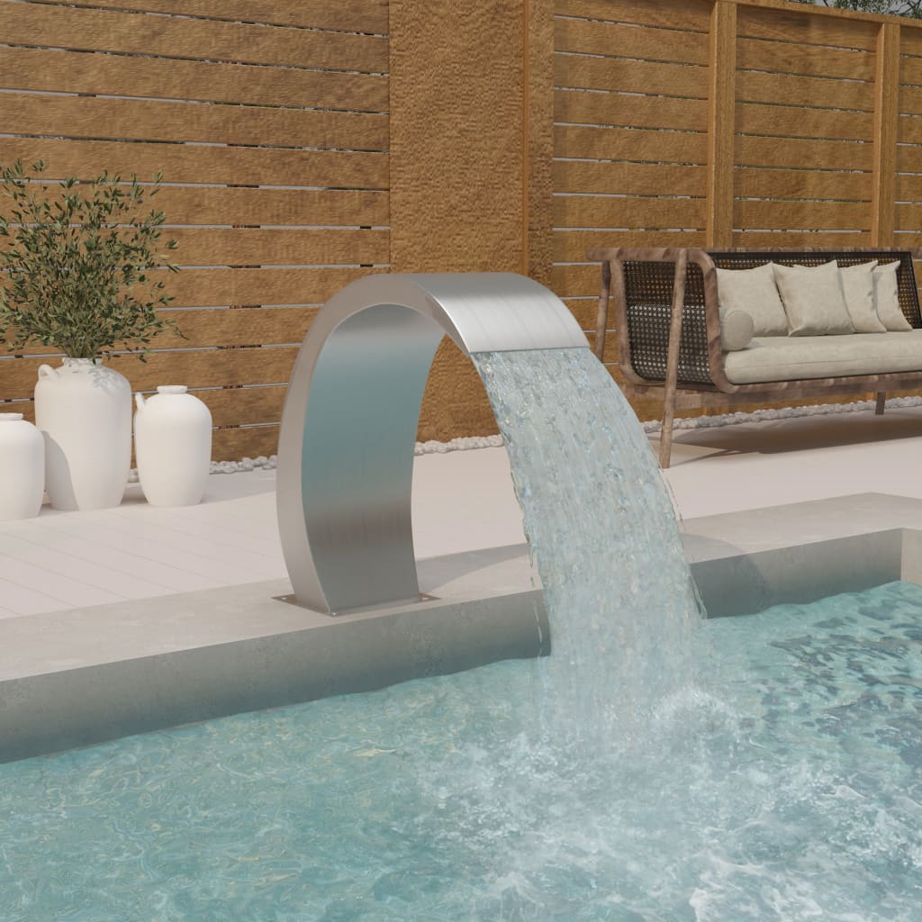 vidaXL Fuente de piscina con LED de acero inoxidable 304 22x60x70 cm