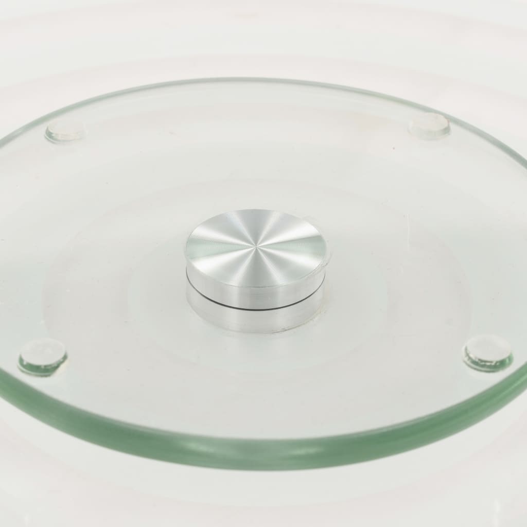vidaXL Plato giratorio servir 2 uds vidrio templado transparente 30 cm