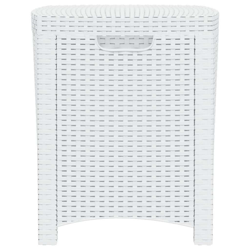vidaXL Caja de almacenaje de jardín ratán PP blanco 39x39x46 cm
