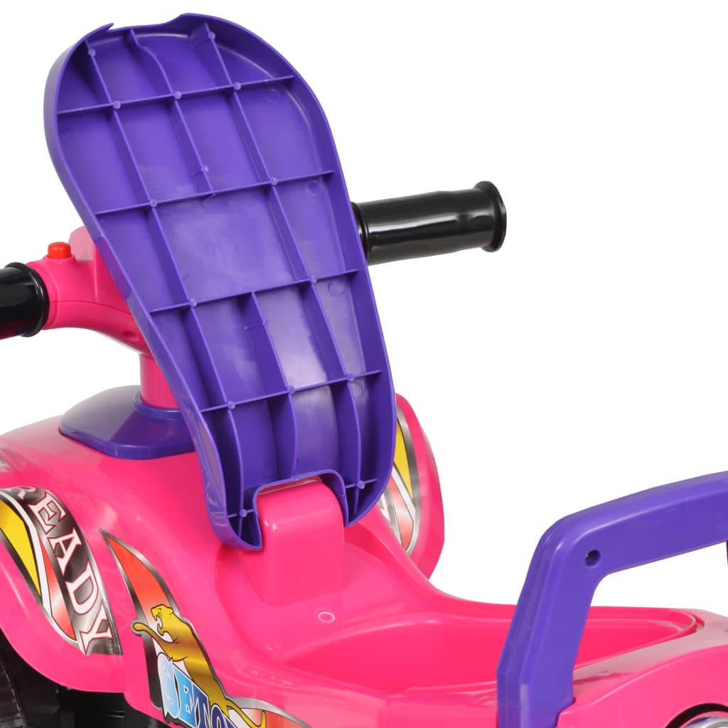 vidaXL Quad ATV correpasillos infantil con sonidos y luces rosa morado
