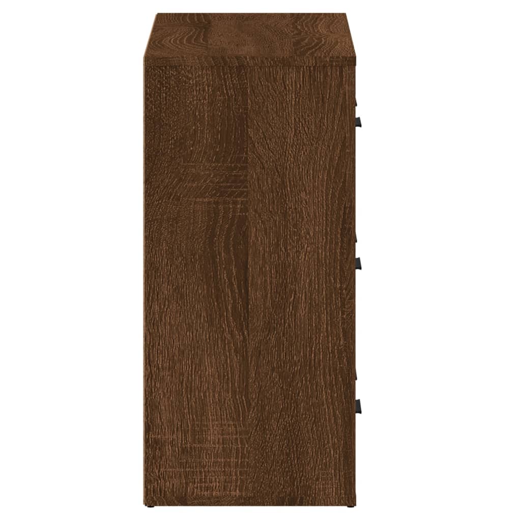 vidaXL Aparadores 2 piezas madera contrachapada marrón roble