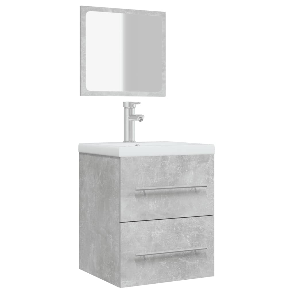 vidaXL Armario de baño con espejo gris hormigón 41x38,5x48 cm