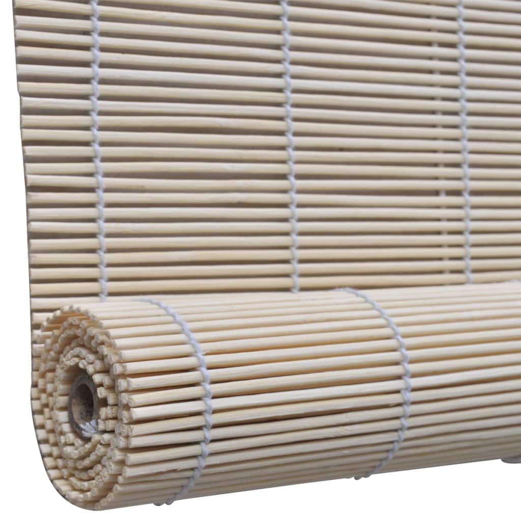vidaXL Estor enrollable de bambú natural 4 unidades 120x160 cm