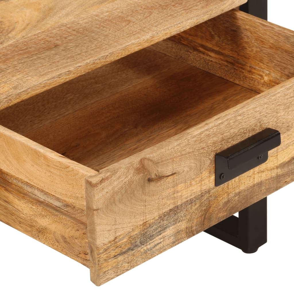 vidaXL Mesa de centro hierro y madera maciza de mango 100x54x40 cm