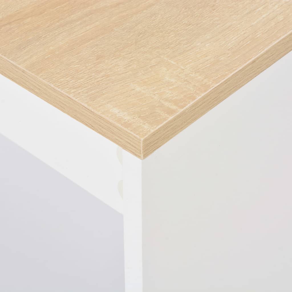vidaXL Mesa alta de cocina con estantería blanca 110x50x103 cm