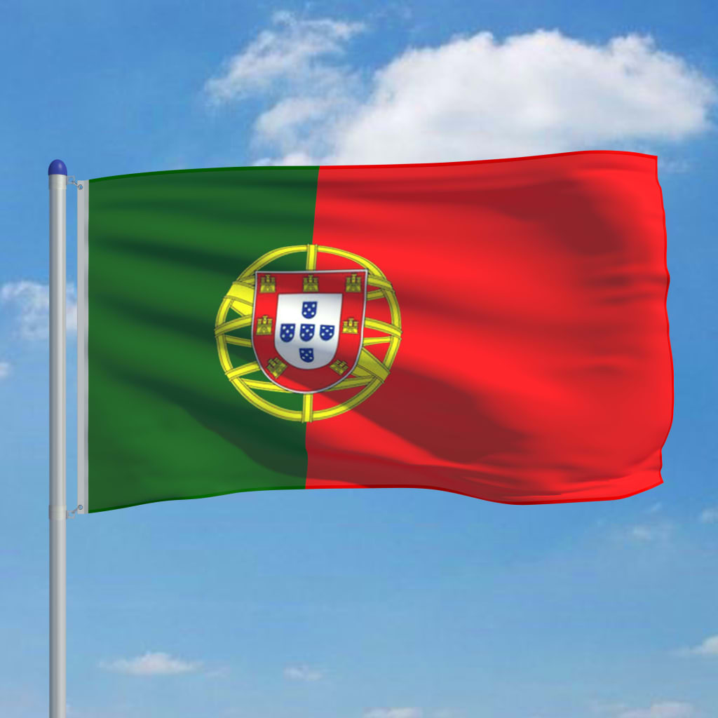 vidaXL Bandera de Portugal y mástil de aluminio 6 m