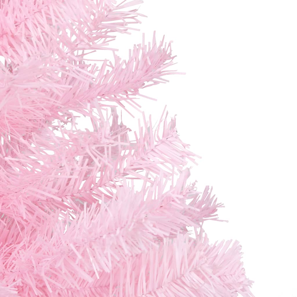 vidaXL Árbol de Navidad preiluminado con luces y soporte rosa 150 cm